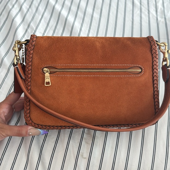 Coach Braided Trim Mixed Leather with Suede Flap Soft Tabby Shoulder Bag NWT - Picture 11 of 17